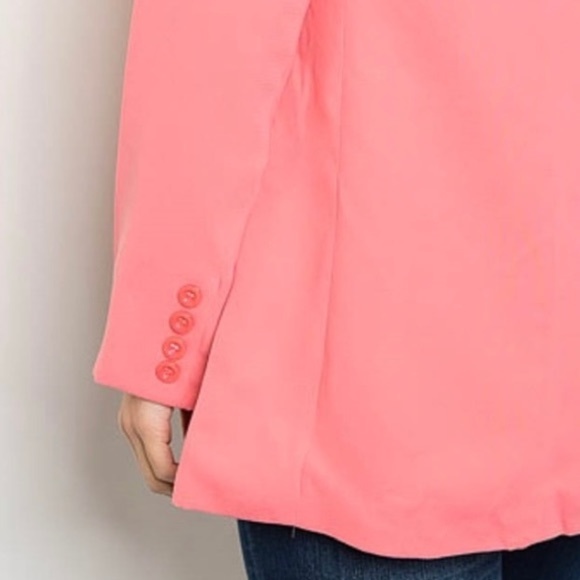 Coral Blazer with Front Button Opening - Picture 7 of 8
